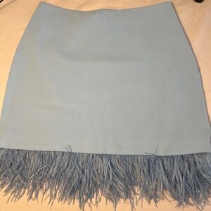 Alexia Admor High Waisted Mini Skirt, Feather Hem